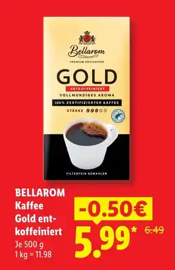 Lidl Bellarom kaffee gold entkoffeiniert Angebot