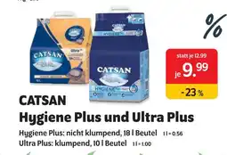 Das Futterhaus Catsan hygiene plus und ultra plus Angebot