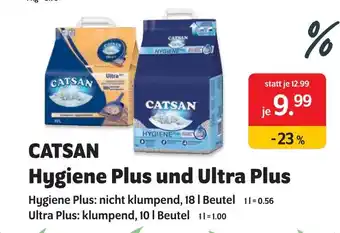Das Futterhaus Catsan hygiene plus und ultra plus Angebot
