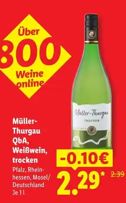 Lidl Müller-thurgau qba, weißwein, trocken Angebot