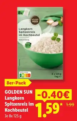 Lidl Golden sun langkorn spitzenreis im kochbeutel Angebot