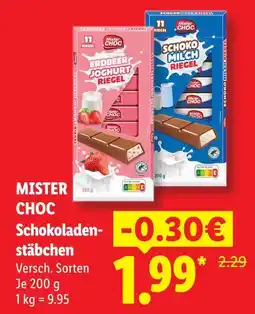 Lidl Mister choc schokoladenstäbchen Angebot