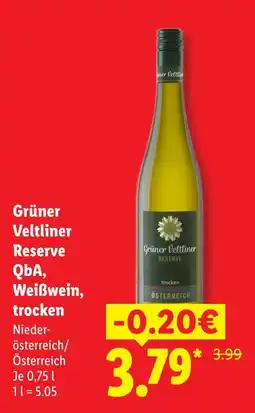 Lidl Grüner veltliner reserve qba weißwein, trocken Angebot
