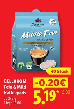 Lidl Bellarom fein & mild kaffeepads Angebot
