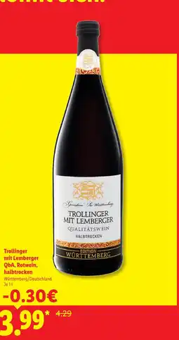 Lidl Trollinger mit lemberger Angebot