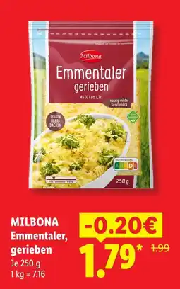 Lidl Milbona emmentaler gerieben Angebot