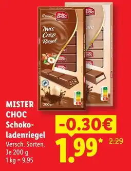 Lidl Mister choc schokoladenriegel Angebot