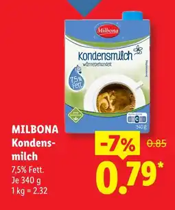 Lidl Milbona kondensmilch Angebot