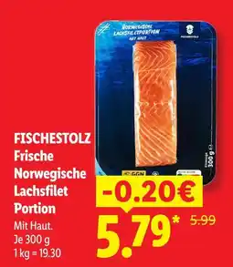 Lidl Fischestolz frische norwegische lachsfilet portion Angebot