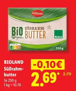 Lidl Milbona bioland süßrahmbutter Angebot