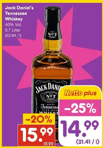 Netto Marken-Discount Jack daniel's tennessee whiskey Angebot