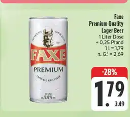 Edeka Faxe premium quality lager beer Angebot