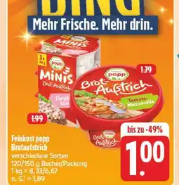 Edeka Popp brotaufstrich minis fleischsalat Angebot