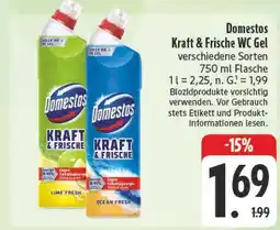 Edeka Domestos kraft & frische wc gel lime fresh Angebot