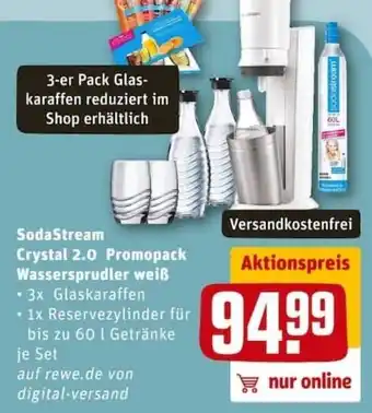 REWE City Sodastream Crystal 2.0 Promopack Wassersprudler weiß Angebot