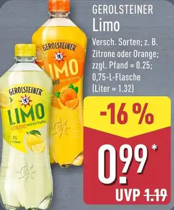 Aldi Nord GEROLSTEINER Limo Angebot