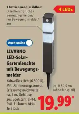 Lidl LIVARNO LED-Solar-Gartenleuchte mit Bewegungsmelder Angebot