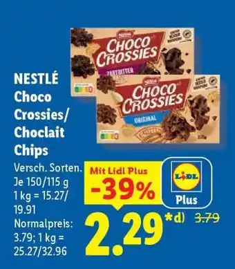 Lidl Nestlé Choco Crossies / Choclait Chips Angebot