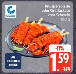 Edeka Knusperspieße oder Grillfackeln vom Schwein Angebot