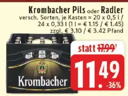Edeka Krombacher Pils oder Radler Angebot