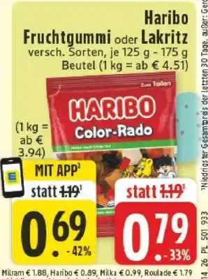 Edeka Haribo Fruchtgummi oder Lakritz Angebot
