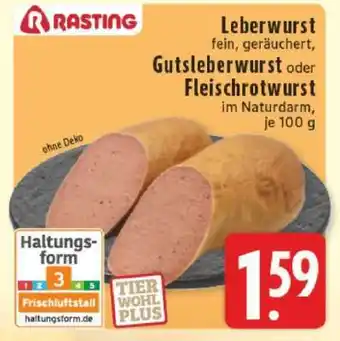 Edeka Leberwurst, Gutsleberwurst oder Fleischrotwurst Angebot