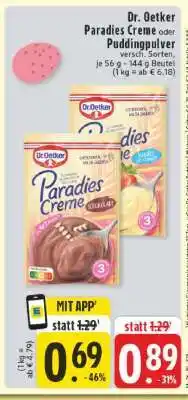 Edeka Dr. Oetker Paradies Creme oder Puddingpulver Angebot