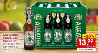 Netto Marken-Discount Allgäuer Büble Edelbräu oder Bayrisch Hell Angebot