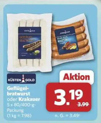 Combi Geflügelbratwurst oder Krakauer Angebot