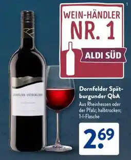 Aldi Süd Dornfelder Spätburgunder QbA Angebot