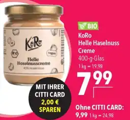 CITTI Markt KoRo Helle Haselnuss Creme Angebot