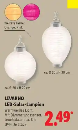 Lidl LIVARNO LED-Solar-Lampion Angebot