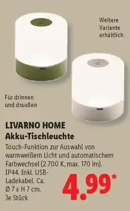Lidl LIVARNO HOME Akku-Tischleuchte Angebot