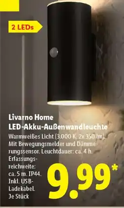 Lidl Livarno Home LED-Akku-Außenwandleuchte Angebot