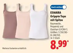 Lidl ESMARA Grippte Tops mit Spitze Angebot