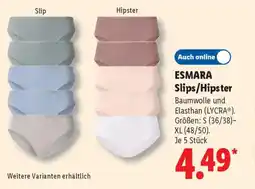 Lidl ESMARA Slips/Hipster Angebot