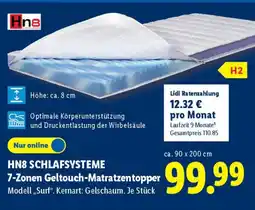 Lidl HN8 SCHLAFSYSTEME 7-Zonen Geltouch-Matratzentopper Angebot