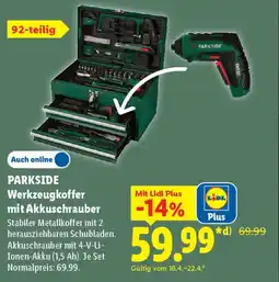 Lidl PARKSIDE Werkzeugkoffer mit Akkuschrauber Angebot