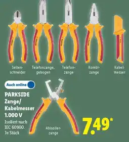 Lidl PARKSIDE Zange/ Kabelmesser 1.000 V Angebot
