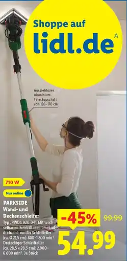Lidl PARKSIDE Wand- und Deckenschleifer Angebot