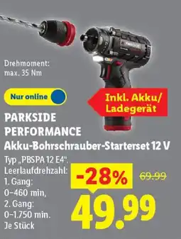Lidl PARKSIDE PERFORMANCE Akku-Bohrschrauber-Starterset 12 V Angebot