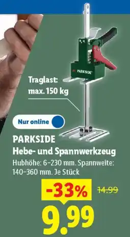 Lidl PARKSIDE Hebe- und Spannwerkzeug Angebot