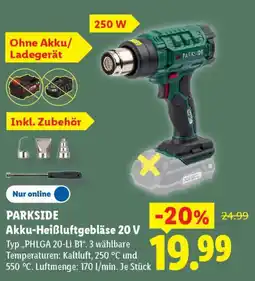 Lidl PARKSIDE Akku-Heißluftgebläse 20 V Angebot