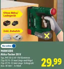 Lidl PARKSIDE Akku-Tacker 20 V Angebot