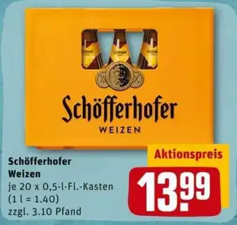 REWE City Schöfferhofer Weizen 20x0,5L Angebot