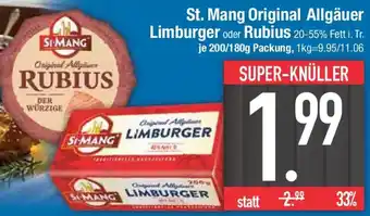 E-Center St. Mang Original Allgäuer Limburger oder Rubius Angebot
