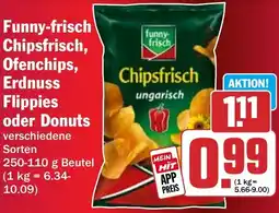HIT Funny-frisch Chipsfrisch, Ofenchips, Erdnuss Flippies oder Donuts Angebot