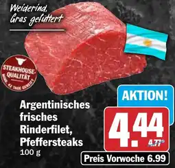 HIT Argentinisches frisches Rinderfilet, Pfeffersteaks Angebot