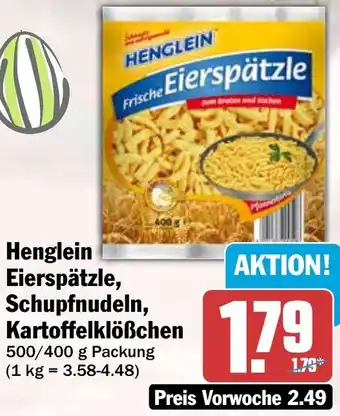 HIT Henglein Eierspätzle, Schupfnudeln, Kartoffelklößchen Angebot