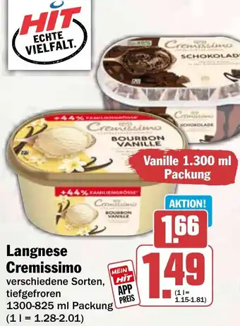 HIT Langnese Cremissimo Angebot